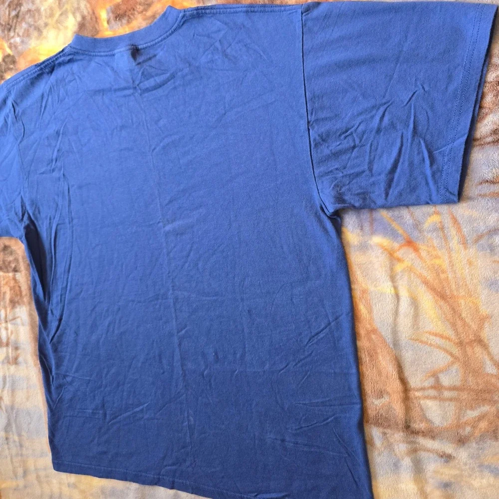 Vintage Nike Y2K Boxy Oversized Essential Swoosh Royal Blue Faded Tee sz M/L